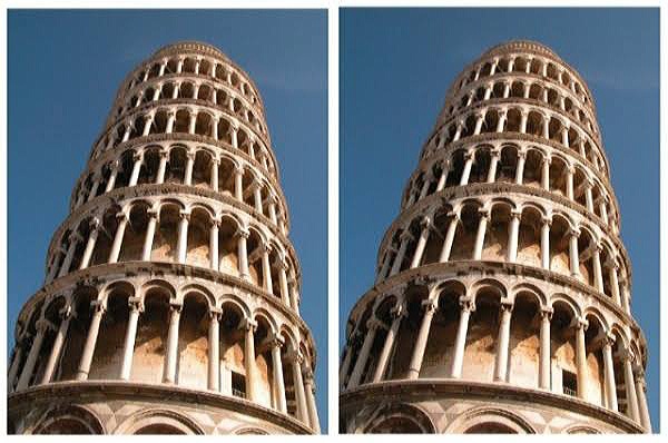 Leaning tower illusion
